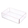Desk suppliers storage candy pink edge clear stacking acrylic trays support customized