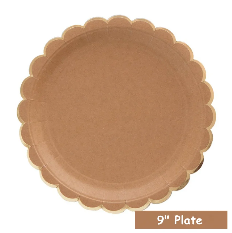 Cheap Kraft Paper Plate Cups Party Supplies Set Buy Kraft Paper Plate