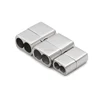 BXT2568 Wholesale Stainless Steel magnetic clasps for rope bracelet Flat buckle double hole