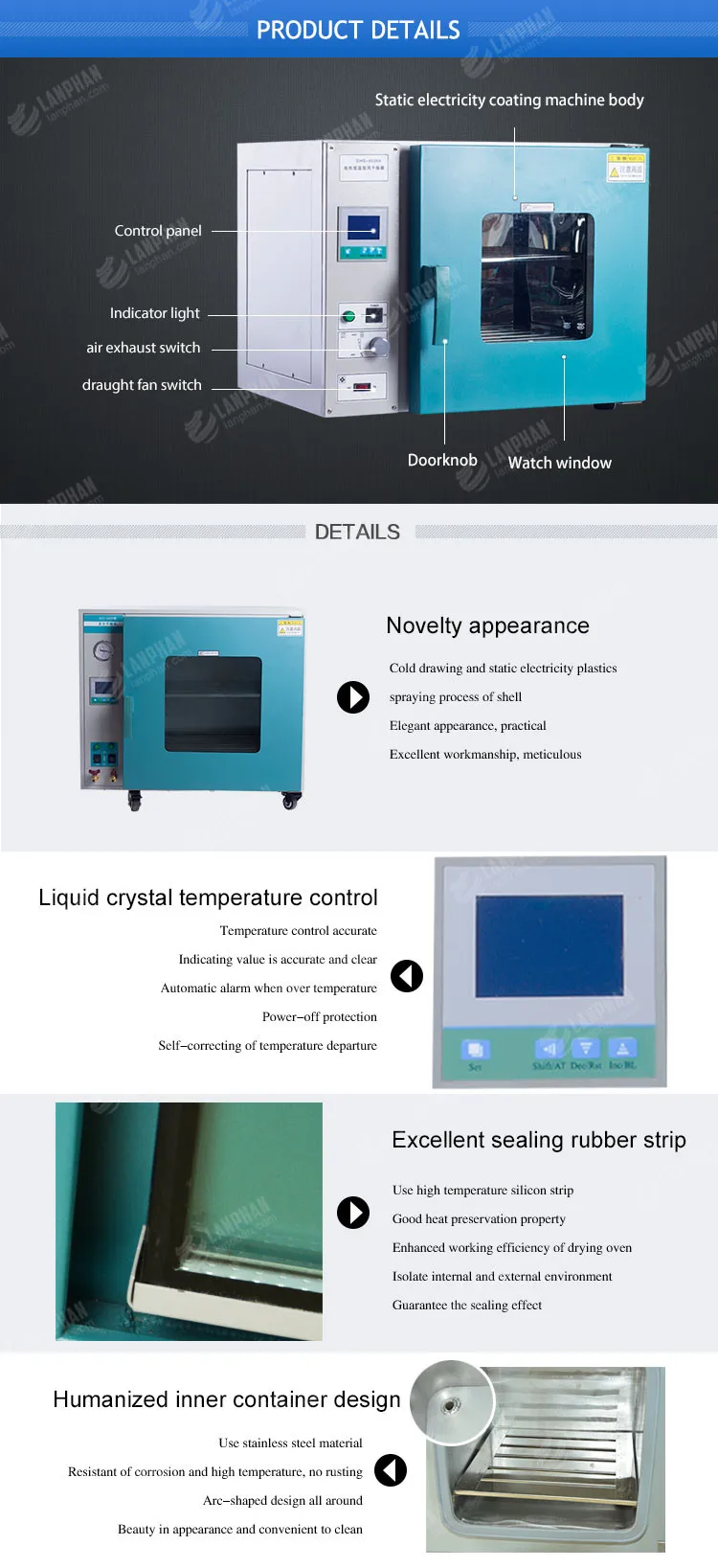 DHG9030A(101-2) Electric Heating Blast Drying Oven in Lab Instruments