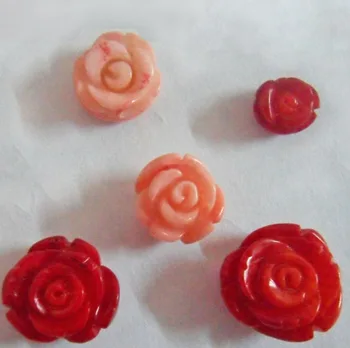 Half Drill Hole Coral Flower Beads 