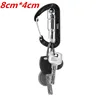 Heavy duty small black carabiner hook, D ring carabiner keychain