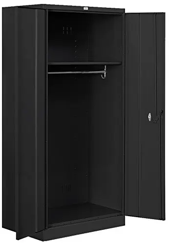 Salsbury Industries Heavy Duty Assembled Wardrobe Storage Cabinet, 78-Inch High by 24-Inch Deep, Black