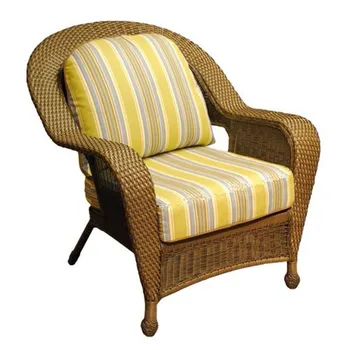 Yellow Decorative Rattan Chair Cushions Replacement Indoor Cushions