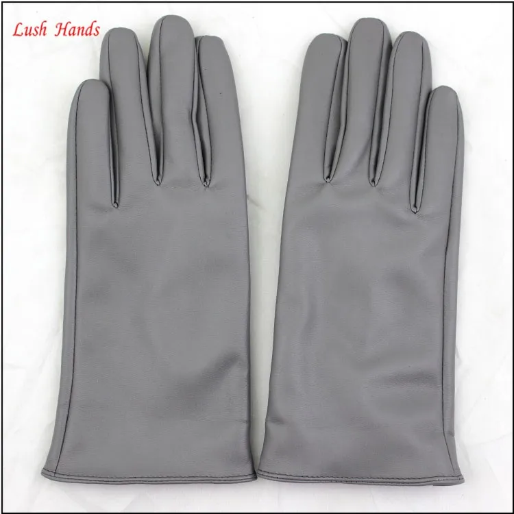 2016 ladies spring fashion grey all kinds of leather hand gloves with ring