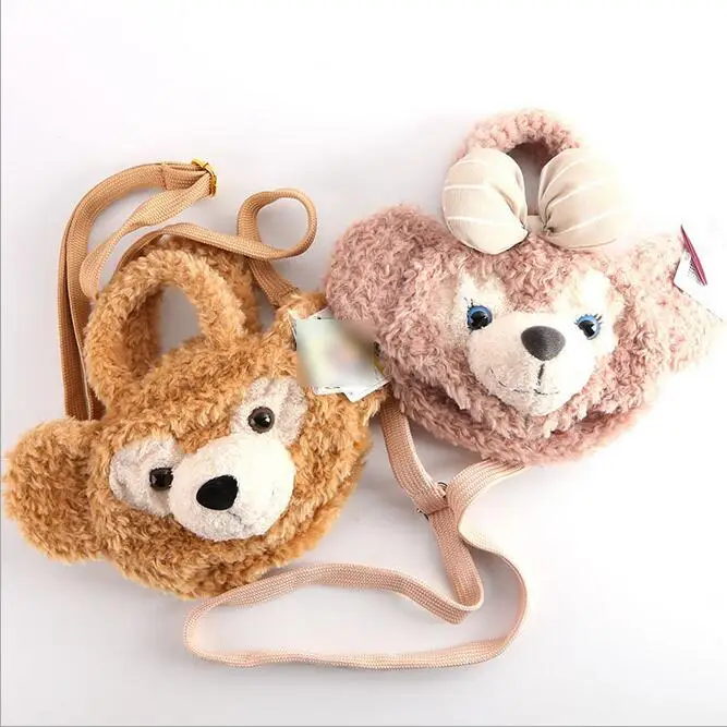 2016 Free shipping Duffy Bear plush cartoon hand bag satchel Girl cartoon change purse Plush Backpacks