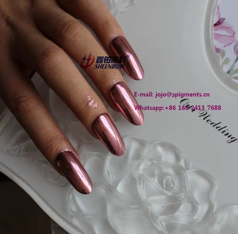 Shiny Rose Gold Mirror Chrome Effect Powder Pigments For Shiny Rose Gold Mirror Chrome Effect Powder Pigments For Nails Pigment