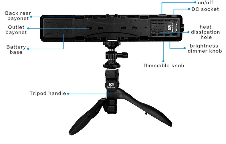 Nanguang Chin LED video light 8W CN-T80C In-Car LED Photo Light handheld led camera rod light Ra 95