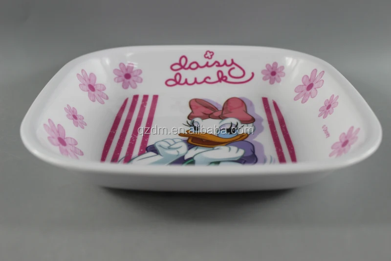 Sales promotion melamine square suop plates plastic square dish