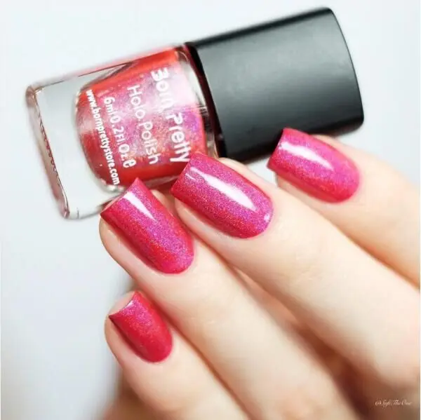 Good Quality 1 Box 6ml Newly Born Pretty Bright Shimmer Red Holo Nail Polish Nail Glitter