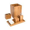 Seville Classics 5 Pieces Bamboo Bath Accessory Set