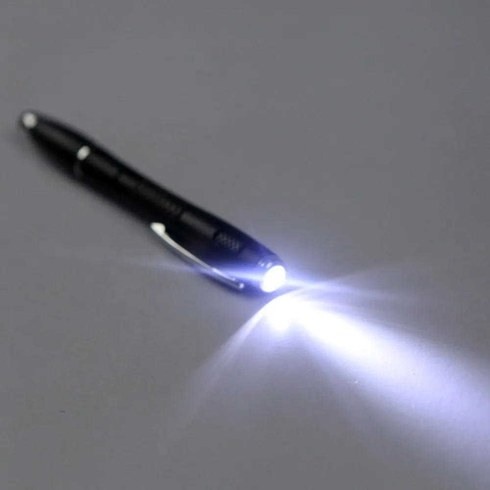 Retractable Ballpoint Ink Pen With Flashlight Rubber Tip Precision ...