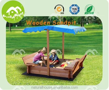 kids wooden sandpit