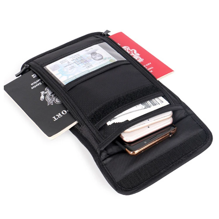 Passport Wallet Security Hidden Neck Bag High Quality Guangdong Factory Multi-purpose RFID Blocking Travel for Men and Women