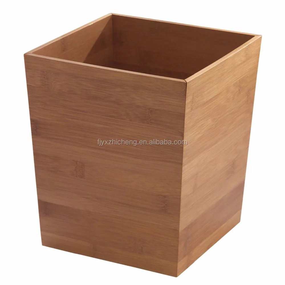 Eco Friendly Bamboo Waste Basket Rectangular Trash Can For Eco Friendly Bamboo Waste Basket
