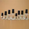 Transparent polish nail oil bottle with brush glass small bottle polish oil container