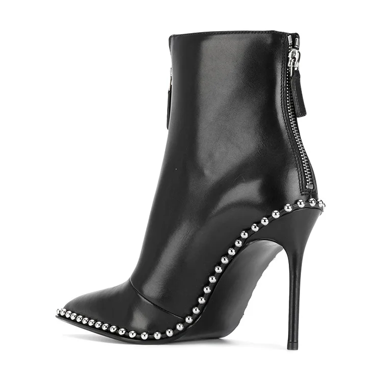 New Latest Double Zipper Small Steel Ball Designer Boots Women Shoes