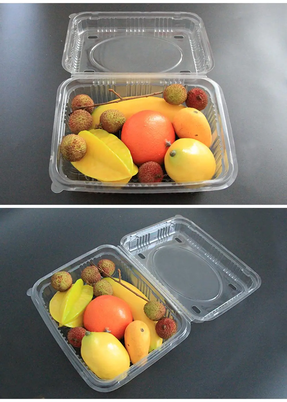 Ventilated Holes Pet Plastic Fruit Container,Blister Clamshell Food