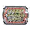 7x6 5x7 Sealed Beam LED Headlight Conversion with Neon - 45w - High Low Beam - with Auxiliary LED Strip Red RGB for Trucks Cars