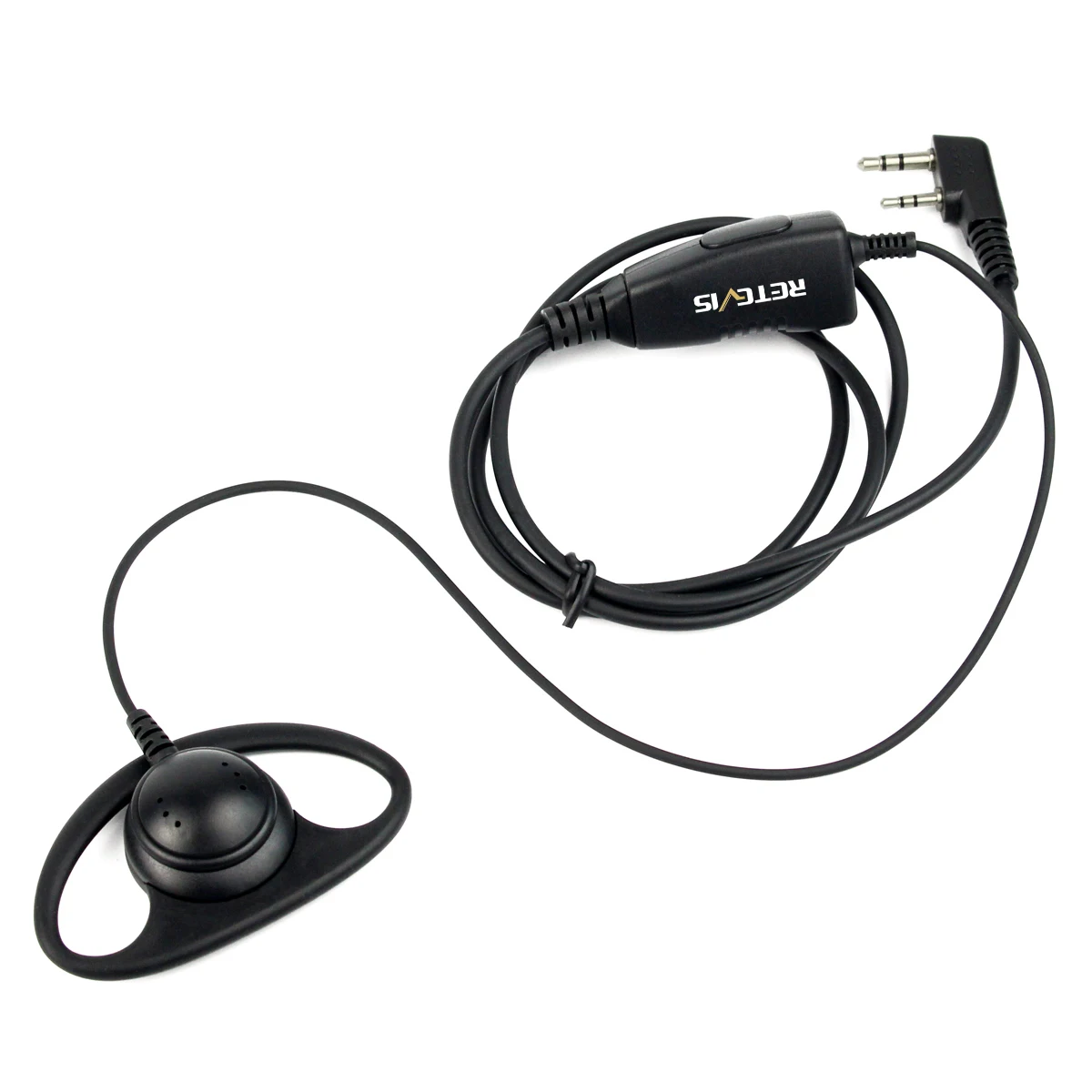 50p D-Shape 2Pin Soft Ear Hook Earpiece Headset Microphone For Kenwood Baofeng 