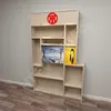 Illuminated MDF Wooden MDF Plywood Cell Phone Store Wall Mounted Cabinet with TV mounted