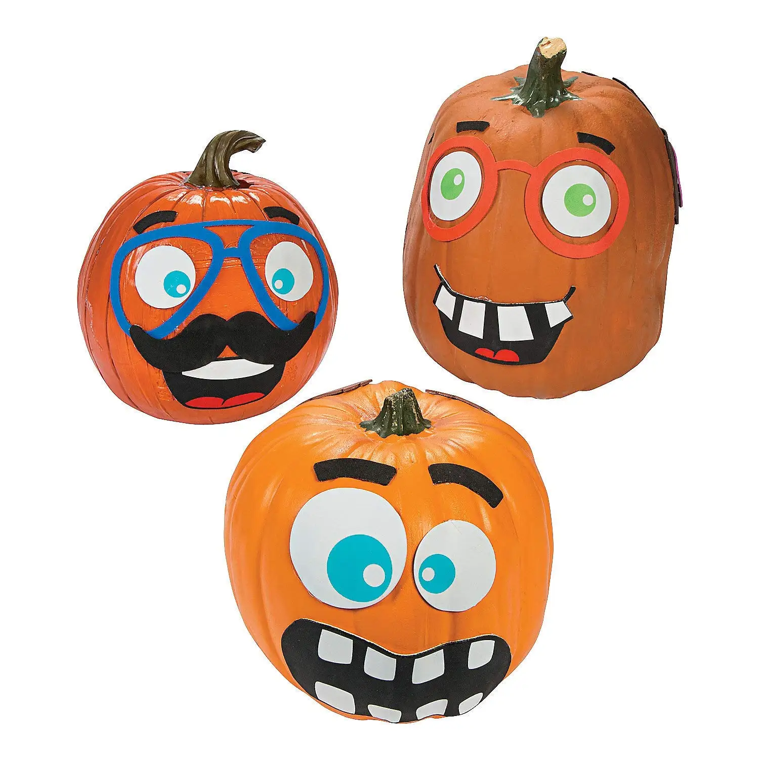 Halloween Funny Face Pumpkin Decorating Premium Craft Kit Foam Stickers ...