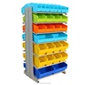 Warehouse picking rack and picking carts for plastic shelf bin box