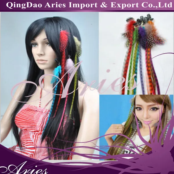 Grizzly All Bright Color Rooster Feather Hair Extension 16 Inch
