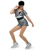 new-two pieces black and white tap and jazz adult costumes