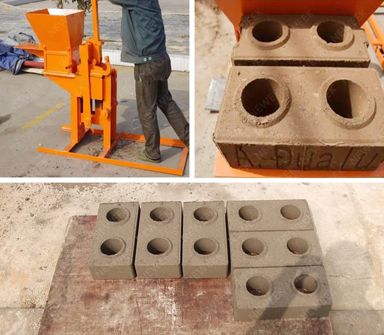 NEWEEK manual block eco hollow clay brick making machine small