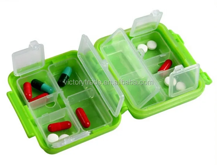 Vpb023 Wholesale Plastic 8 Compartments Child Proof Weekly Pill Box