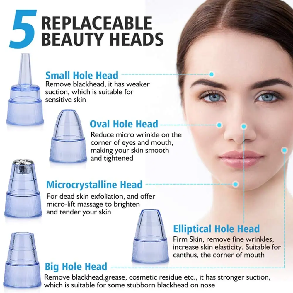 Blackhead Remover Skin Care Pore Vacuum Acne Pimple Removal Vacuum Suction Tool Facial Diamond Machine Face Clean