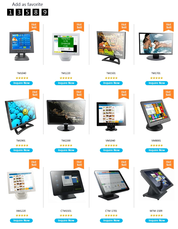 Factory Price 22 Inch Monitor Touch Screen Computer LCD Monitor For Pos Sale