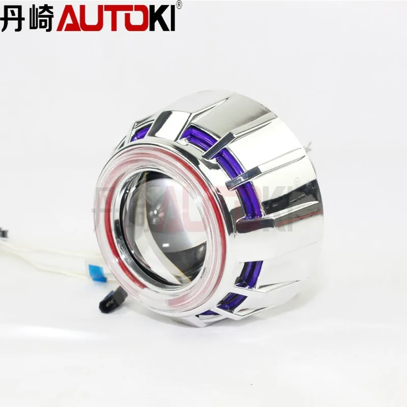 Autoki Dual Angel Eyes Hid Bixenon Hid Projector Lens Light Angel Eyes