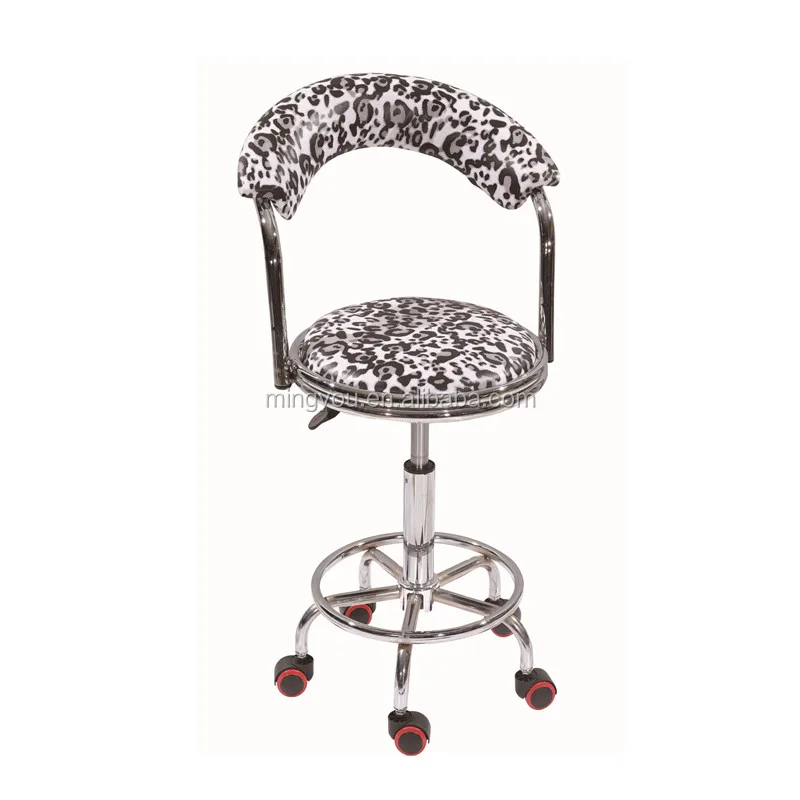 Cheap Metal Base Leather Seat Swivel Adjustable Salon Chair With Wheels