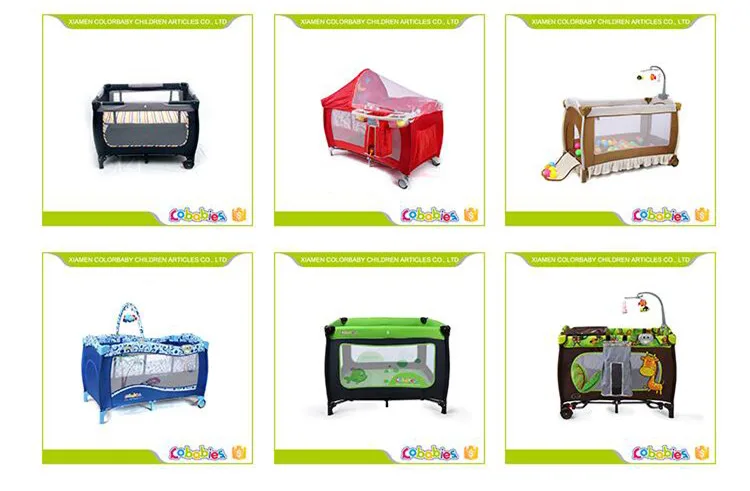 Custom made luxury metal steel frame baby bed cot crib with wheels