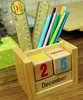 Log creative brush pot furnishing articles Wooden desk calendar Creative manual calendar Calendar more than work PN6240
