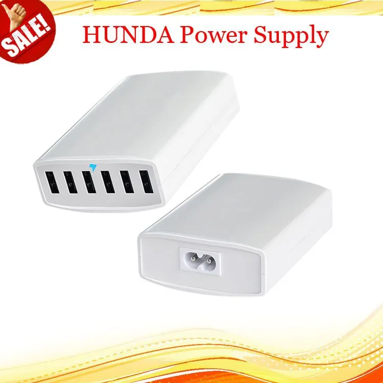 60Watt 6 port multi usb charger desktop charger for mobile phone and tablet