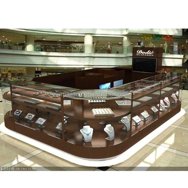 Newest design jewelry display showcase jewelry kiosk furniture for shopping mall