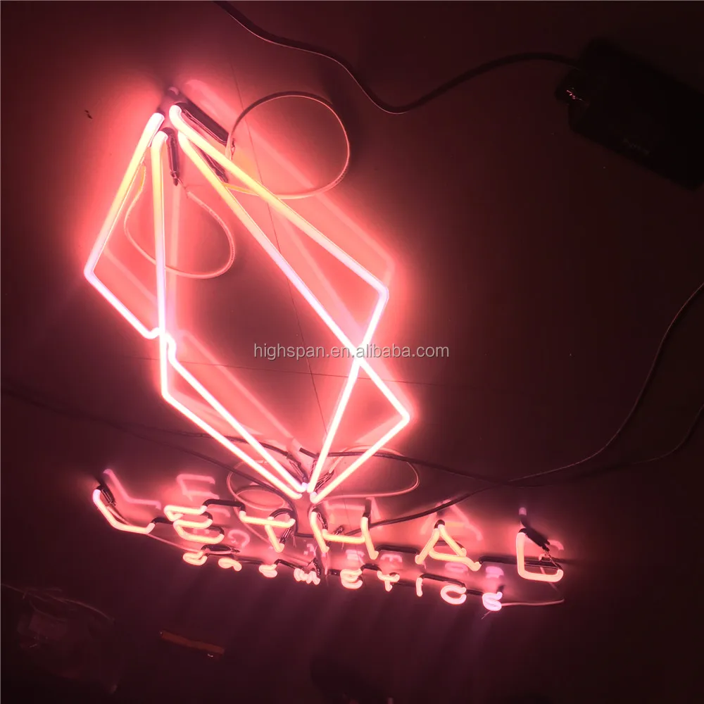 9mm Tube Pink Color Cosmetic Brand Custom Real Glass Neon Sign China