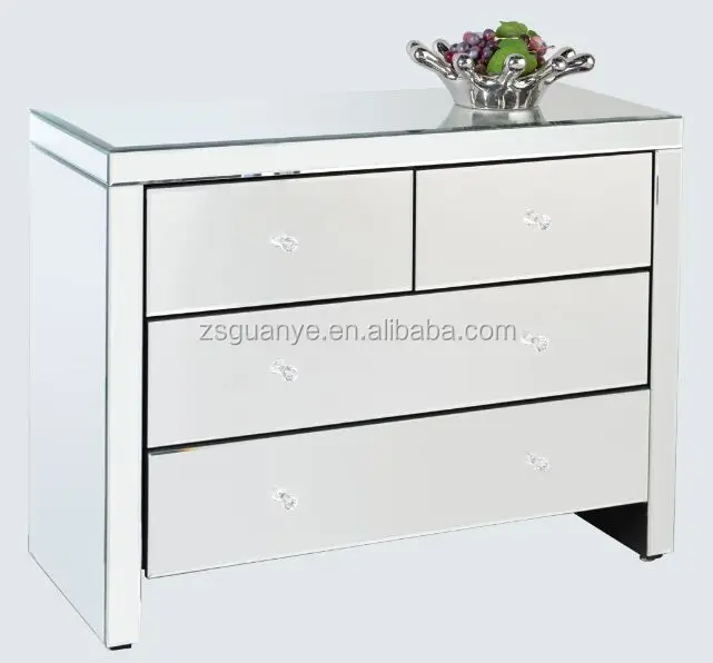 New Arrival Antique Mirrored Chest Two Doors Mirrored Furniture