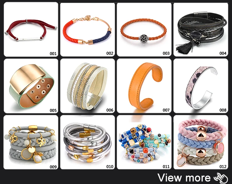New Arrivals Women Accessories Birthstone Slide Charm Double Wrap Genuine Leather Bracelet 2019