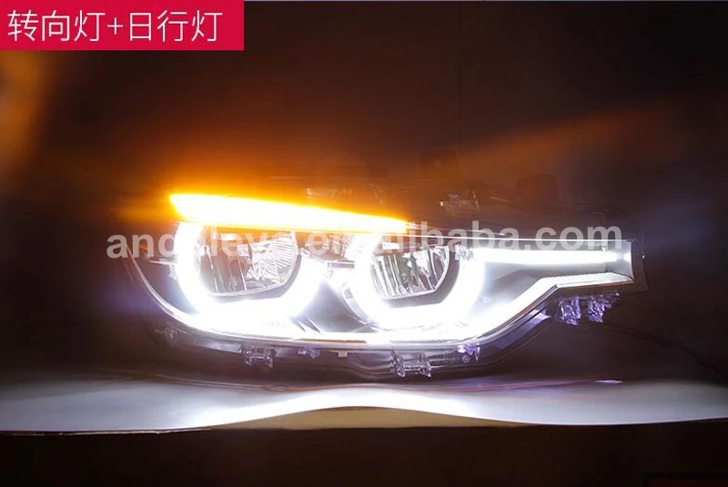 LED Angel Eyes Headlight For BMW F30 F35 318 320 325 328 330 335 2013-2015 Year CN