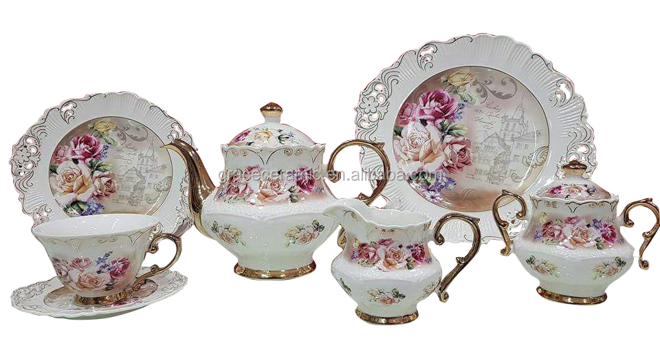 Vintage Custom Ceramic Beauty And The Beast Afternoon 13pcs Fancy Tea