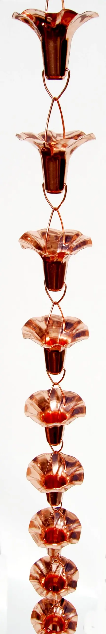 Stanwood Rain Chain Morning Glory Flower Extension Copper Rain Chain, 4-Feet