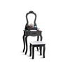 Vanity Wood Makeup Dressing Table Stool Set Bedroom with Mirror