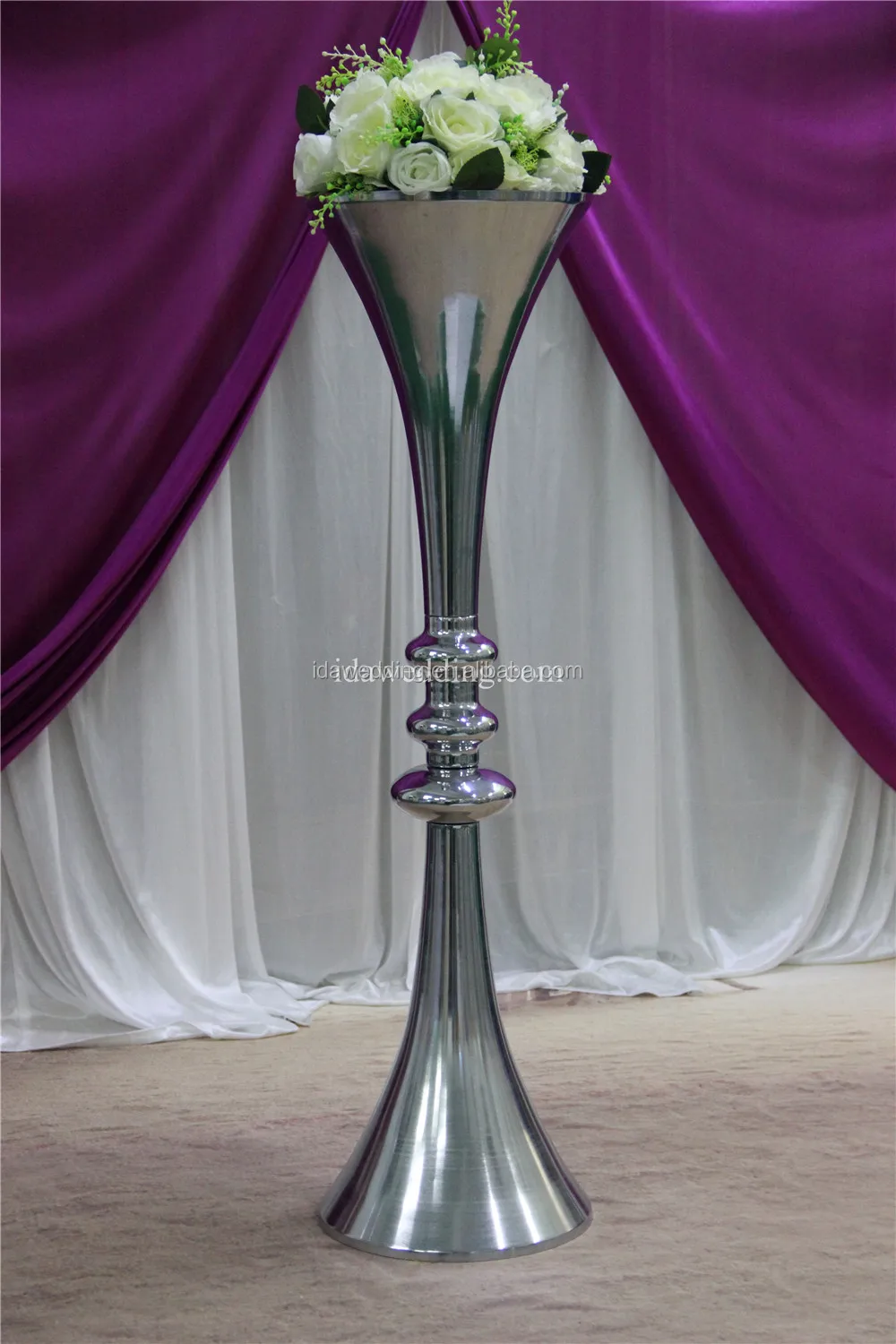 Big Size Trumpet Shape Metal Floor Standing Vases Large Metal