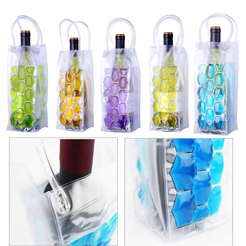 Portable Liquore Ghiacciata Bottiglia Strumento Rapid Wine Sacchetto For PVC Chilling Del Dispositivo Di Raffreddamento Della Birra Ice Bag Di Raffreddamento Del Gel Holder Carrier Color : White 