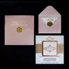 Simple Design Elegant Rose Gold Stamping Simple Wedding Invitation Card with RSVP Card