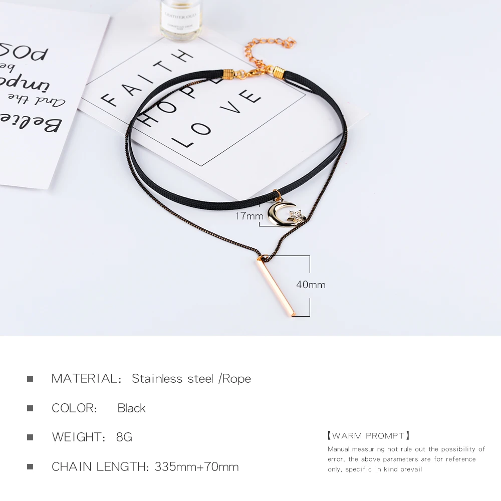Latest Design Trendy Jewelry Wedding 2 Layers Black Lace Leather Chocker Necklace For Women